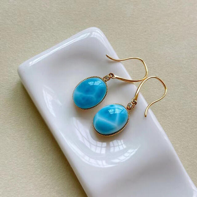 ⭐︎【天然】ラリマー ピアス k18 4.8g | www.jarussi.com.br