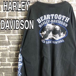 ハーレーダビッドソン(Harley Davidson)のハーレーダビッドソン☆ロンT メキシコ製 古着 ゆるだぼデカロゴ 90s x42(Tシャツ/カットソー(七分/長袖))