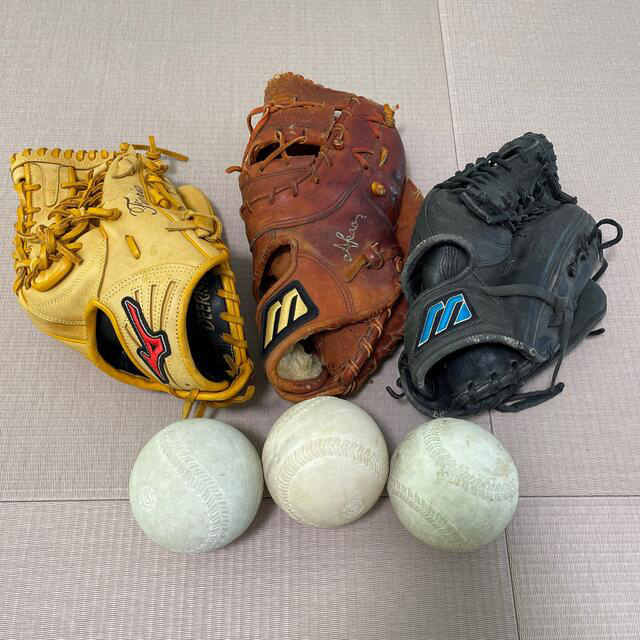 MIZUNO(ミズノ)の【送料無料‼︎】ソフトボール グローブ3点セット スポーツ/アウトドアの野球(グローブ)の商品写真