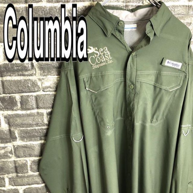 Columbia(コロンビア)のコロンビア☆フィッシングシャツ ゆるだぼ古着企業刺繍ロゴワンポイントロゴ x48 メンズのトップス(シャツ)の商品写真