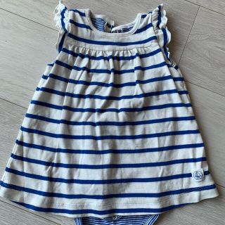 プチバトー(PETIT BATEAU)のプチバトー　ロンパース　ボーダー(ロンパース)