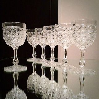 バカラ(Baccarat)のオールドバカラBACCARATラニオン★ディアマン ピエーリー ワイングラス6脚(グラス/カップ)