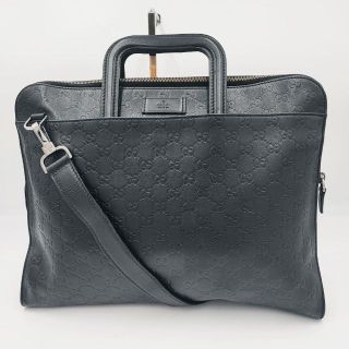 Gucci - 【極美品】グッチ GG シマ 2way オールレザー ビジネスバッグ