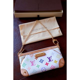 ルイヴィトン(LOUIS VUITTON)の美品ルイヴィトン　ミラMM チェーン　ポシェット　アクセソワール　肩掛け　ポーチ(ハンドバッグ)