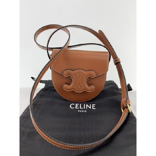 22SS CELINE ミニ ブザス キュイル トリオンフ ポシェット タン