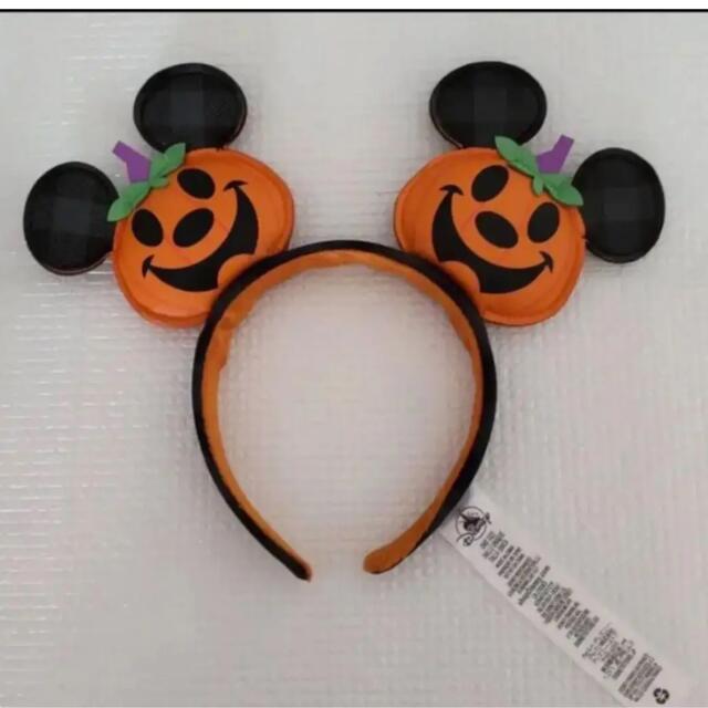 Disney(ディズニー)のハロウィンディズニー❣️海外ディズニーカチューシャ　ミッキー　かぼちゃ　オレンジ レディースのヘアアクセサリー(カチューシャ)の商品写真