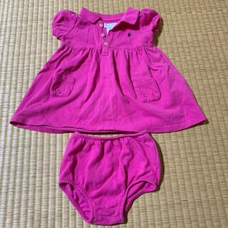 ラルフローレン(Ralph Lauren)のラルフローレン　半袖ワンピース　6ヶ月　ピンク　インナーパンツ付き　60cm(ワンピース)