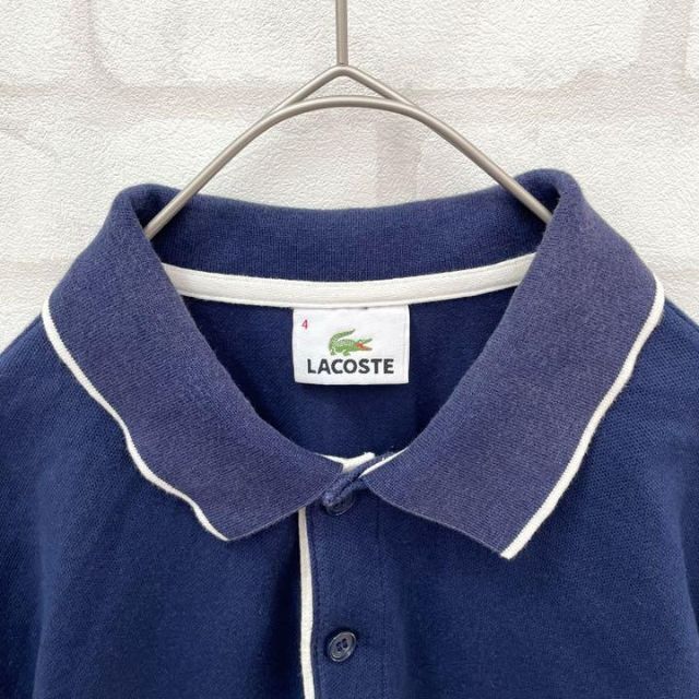 【希少デザイン】ラコステ LACOSTE ポケット付き ポロシャツ ボーダー