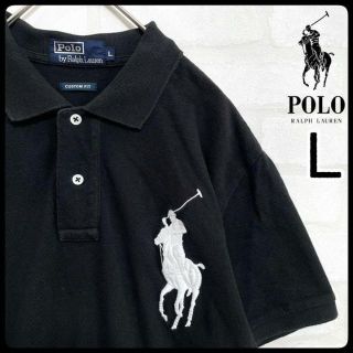 ポロラルフローレン(POLO RALPH LAUREN)の【レア】POLO RALPH LOREN ビッグポニー 半袖 ポロシャツ 黒 L(ポロシャツ)