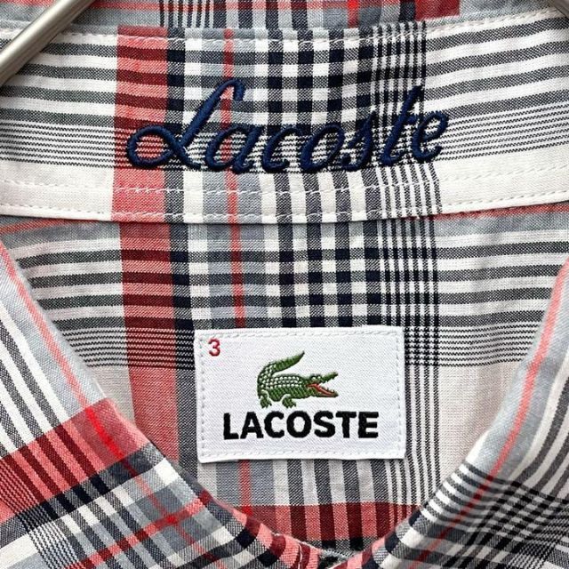 LACOSTE(ラコステ)の【刺繍入り】ラコステ LACOSTE 半袖  ボタンダウン シャツ チェック メンズのトップス(シャツ)の商品写真