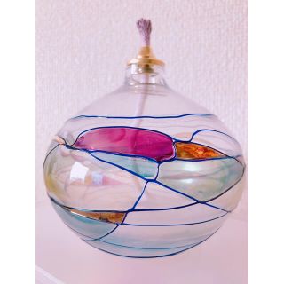 未使用 オイルランプ  びいどろ風(アロマポット/アロマランプ/芳香器)