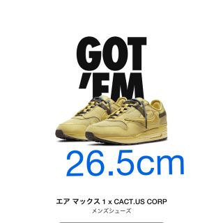 ナイキ(NIKE)のトラヴィス・スコット × ナイキ エアマックス1 "カクタス ゴールド"(スニーカー)