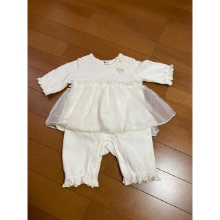 ベベ(BeBe)のないしょ様専用！チュールが可愛い☆女の子ロンパース60cm(ロンパース)