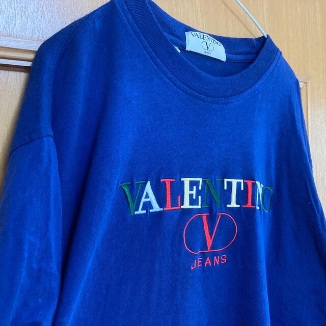 VALENTINO(ヴァレンティノ)の【ゆったりLセンター刺繍ロゴ】ヴァレンティノ　半袖Tシャツ　ブルー メンズのトップス(Tシャツ/カットソー(半袖/袖なし))の商品写真