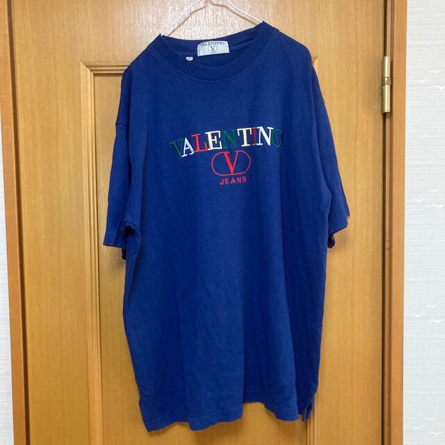 VALENTINO(ヴァレンティノ)の【ゆったりLセンター刺繍ロゴ】ヴァレンティノ　半袖Tシャツ　ブルー メンズのトップス(Tシャツ/カットソー(半袖/袖なし))の商品写真