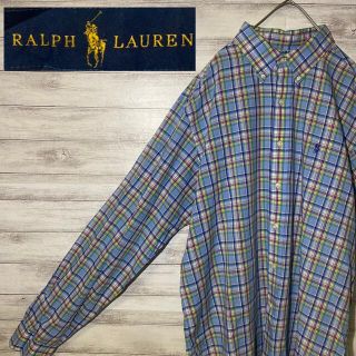 ラルフローレン(Ralph Lauren)のポロラルフローレン　ラルフローレン　長袖チェックシャツ　刺繍ロゴ　XＬサイズ(シャツ/ブラウス(長袖/七分))