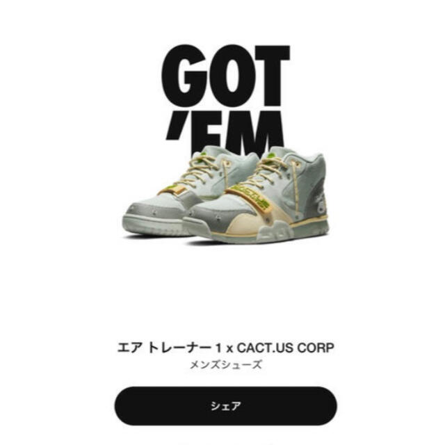 NIKE(ナイキ)のナイキ エア トレーナー 1 x カクタス ジャック メンズシューズ メンズの靴/シューズ(スニーカー)の商品写真