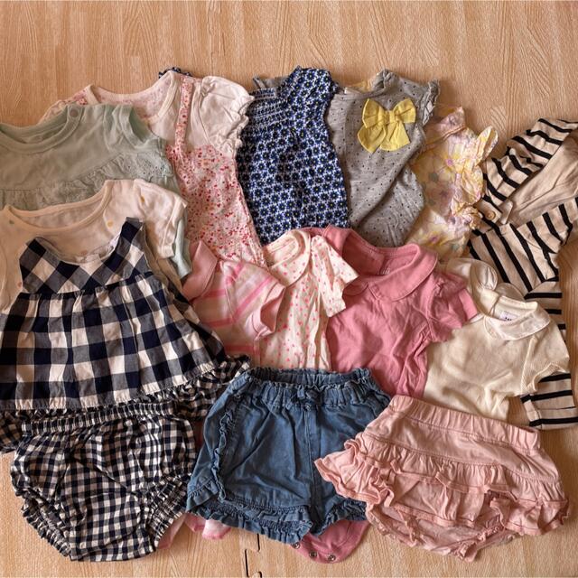 babyGAP(ベビーギャップ)のベビーギャップ H&M OLD NAVYほか女の子60cm14点まとめ売り キッズ/ベビー/マタニティのベビー服(~85cm)(ロンパース)の商品写真