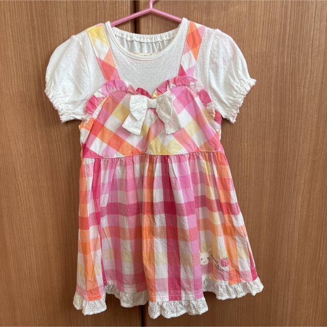 coeur a coeur(クーラクール)のクーラクール♡チェック柄ワンピース100cm キッズ/ベビー/マタニティのキッズ服女の子用(90cm~)(ワンピース)の商品写真