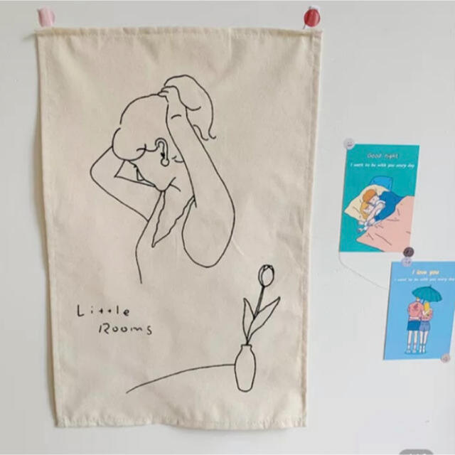 little rooms 記載 ファブリックポスター　韓国 エンタメ/ホビーの美術品/アンティーク(絵画/タペストリー)の商品写真