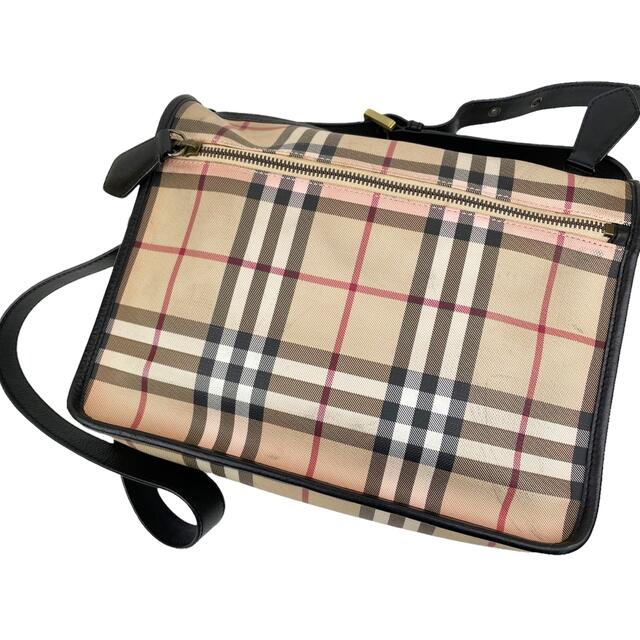 BURBERRY(バーバリー)の✨良品✨　バーバリー　ショルダーバッグ　ノバチェック　レザー　ベージュ　斜め掛け レディースのバッグ(ショルダーバッグ)の商品写真