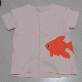 ムジルシリョウヒン(MUJI (無印良品))の無印良品　半袖　Ｔシャツ　ピンク　金魚　100(Tシャツ/カットソー)