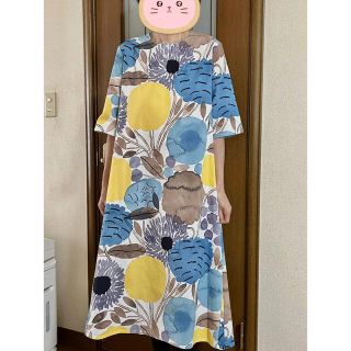 マリメッコ(marimekko)の中古♢マリメッコ　シトルーナプー♢ハンドメイド♢サイドフレアワンピース(ロングワンピース/マキシワンピース)