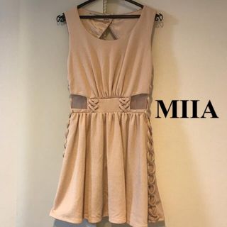 ミーア(MIIA)のミーア MIIA サイドレースアップ ワンピース ウエストシースルー(ミニワンピース)