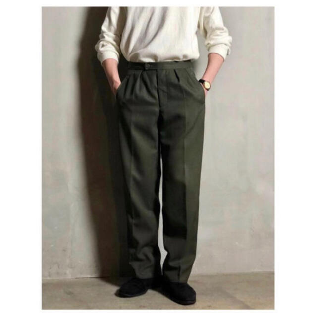 dead stock vintage チェコ軍 サマーウール 緑 ドレスパンツ 1