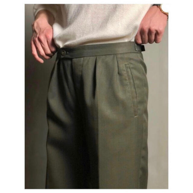 dead stock vintage チェコ軍 サマーウール 緑 ドレスパンツ 3