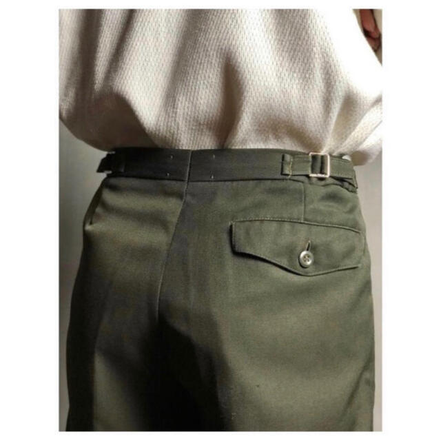 dead stock vintage チェコ軍 サマーウール 緑 ドレスパンツ 4