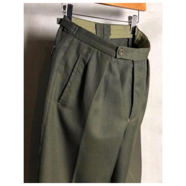 dead stock vintage チェコ軍 サマーウール 緑 ドレスパンツ 5