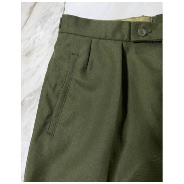 dead stock vintage チェコ軍 サマーウール 緑 ドレスパンツ 7