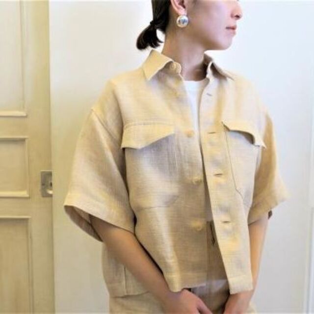 *美品* AURALEE 20SS ダブルフェイスハーフスリーブシャツ/サイズ0