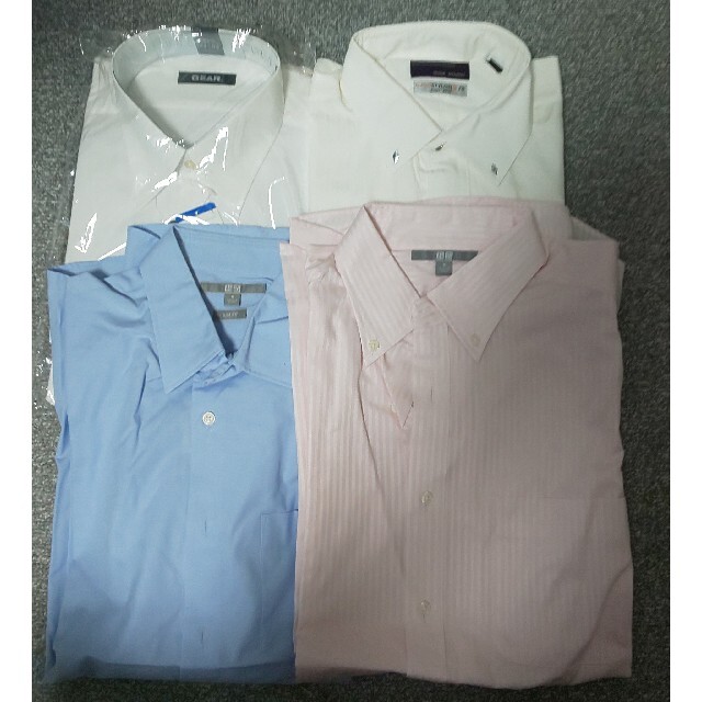 ほぼ新品】Yシャツ4枚セット アソート ワイシャツ長袖 ブルー ピンク 白