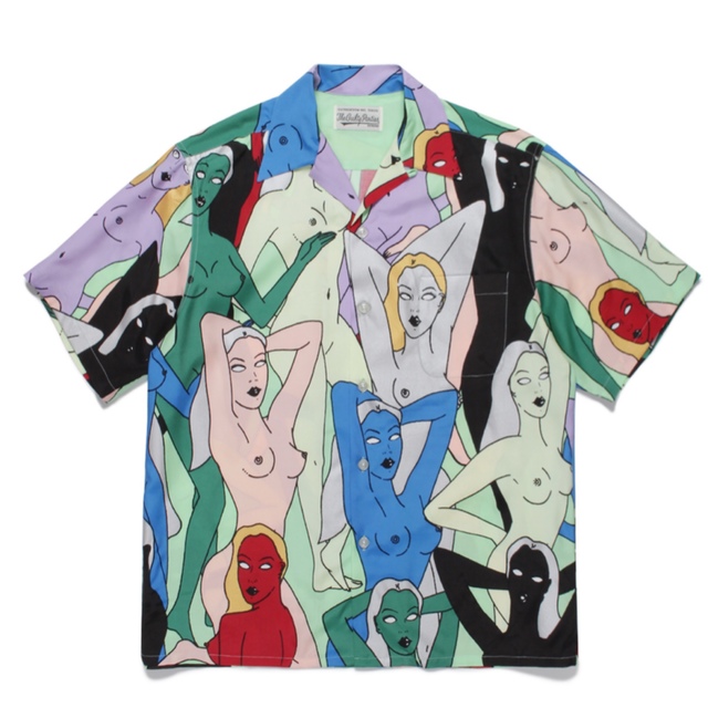 WACKO MARIA 天国東京百女柄図 HAWAIIANSHIRT MINT