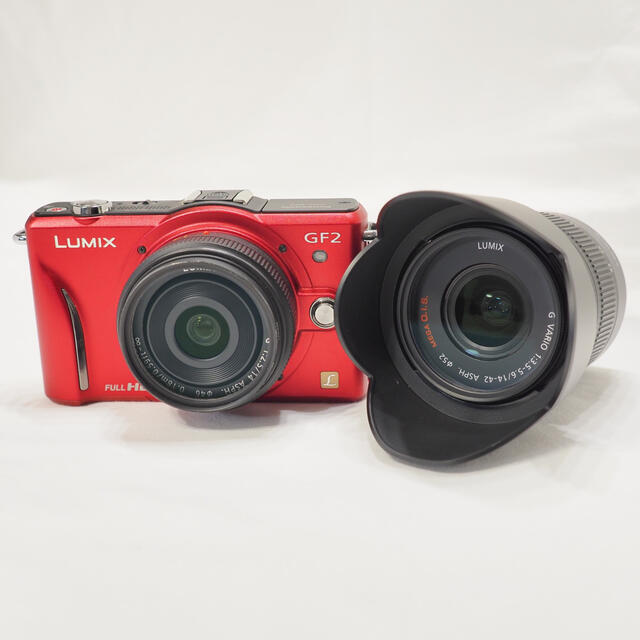 Panasonic(パナソニック)のPanasonic LUMIX GF2 ダブルレンズキット スマホ/家電/カメラのカメラ(ミラーレス一眼)の商品写真