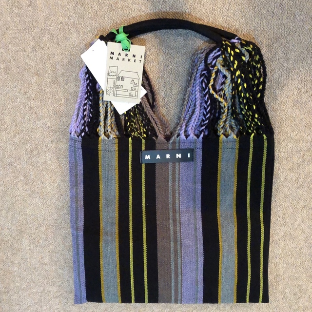 MARNIマルニフラワーカフェマルチストライプハンモックバッグ 【冬