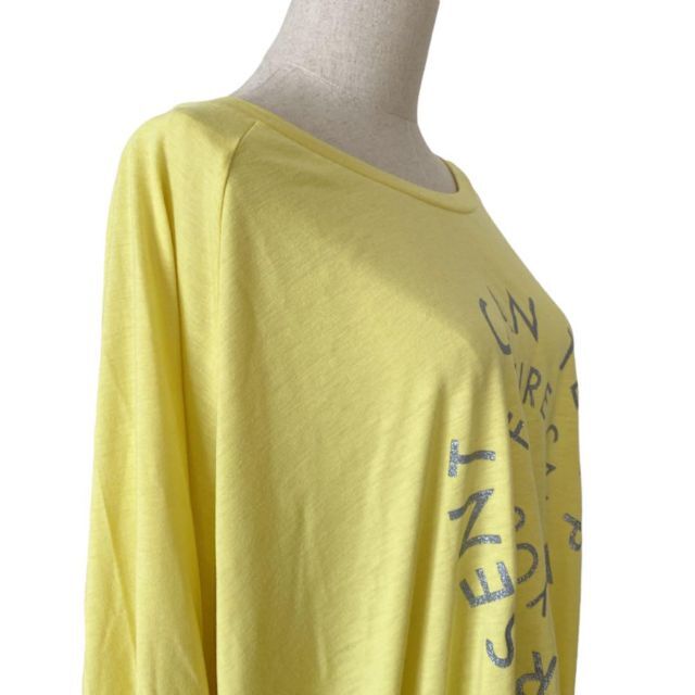 ゆるだぼ  ドルマンスリーブ イエローカットソー  春夏 ビタミンカラー レディースのトップス(Tシャツ(半袖/袖なし))の商品写真