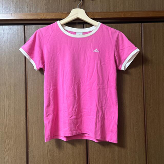 アディダス(adidas)のアディダス　レディースTシャツ　ピンク(Tシャツ(半袖/袖なし))