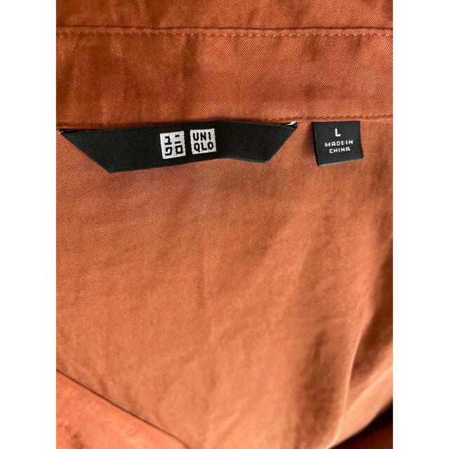 UNIQLO(ユニクロ)のシャツ ブラウン テラコッタ ユニクロ 長袖 Lサイズ レディースのトップス(シャツ/ブラウス(長袖/七分))の商品写真