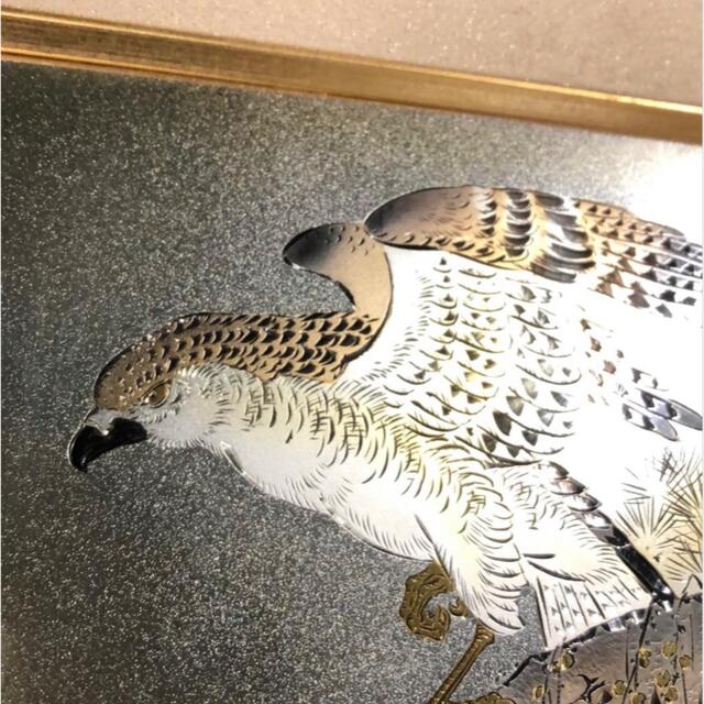 額装 銅板彫金 光亭 鷹 美術品/アンティーク 額装 銅板彫金 光亭 鷹 美術品/アンティーク