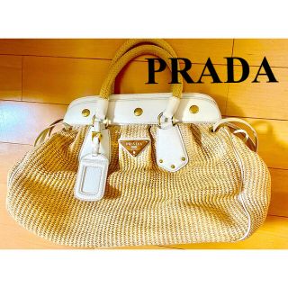 プラダ(PRADA)のPRADA バッグ　ストロー　ショルダーバッグ　(かごバッグ/ストローバッグ)