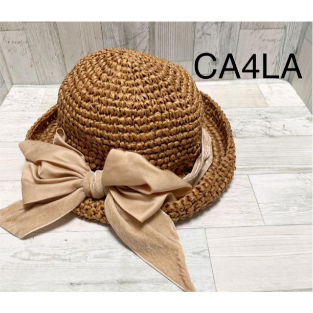 CA4LA(カシラ)のカシラ CA4LA 麦わら帽子 ハット 帽子 ぼうし アジャスター付 リボン レディースの帽子(ハット)の商品写真