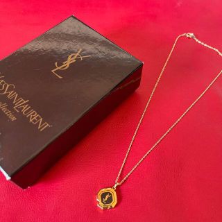 サンローラン(Saint Laurent)のイブサンローラン ネックレス YSL ゴールド ブラック(ネックレス)