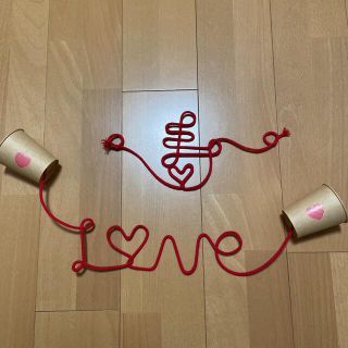 糸電話　LOVE 赤い糸　前撮り　ガーランド　ウェディング　結婚式　着物　和装(ガーランド)