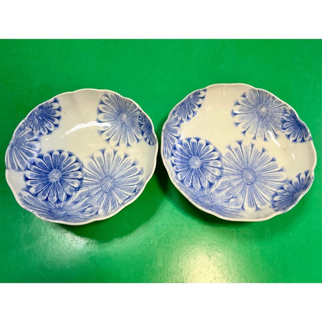 古伊万里 花模様 印判染付 膾皿 2枚【明治時代〜江戸末期】の通販 by