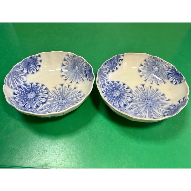 古伊万里 花模様 印判染付 膾皿 2枚【明治時代〜江戸末期】の通販 by