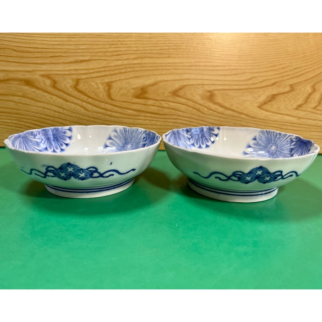 古伊万里 花模様 印判染付 膾皿 2枚【明治時代〜江戸末期】の通販 by