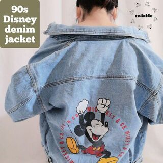 Disney - 【大人気】90s Disney ミッキー バックプリント デニムジャケット